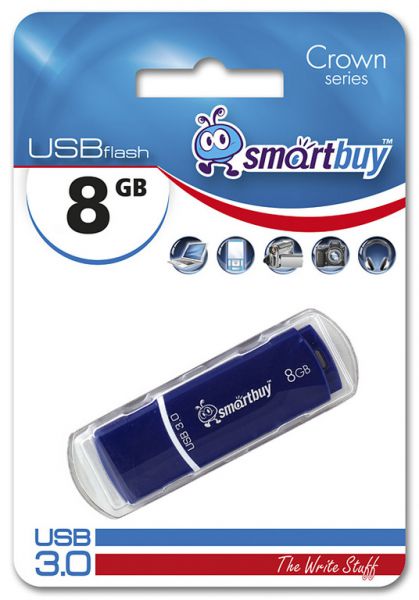 Флешка SmartBuy Crown 8GB Blue 8Гб