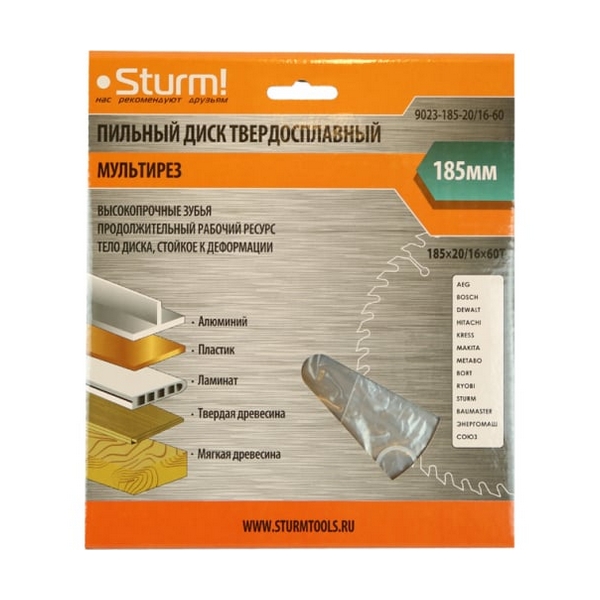 Пильный диск Sturm! 9023-185-20/16-60 (185x20 мм, 60 ATB)